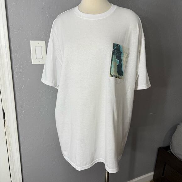 Urban Outfitters Basquiat Sunglasses Pocket Tee, White, XXL - Picture 1 of 5